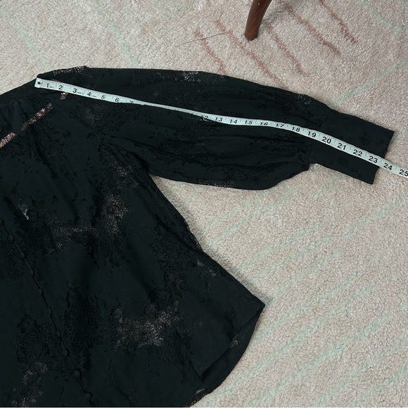 NWT Bardot Eliza Black Lace Button-Up Blouse Victorian Goth Size Small US4 - Picture 8 of 9